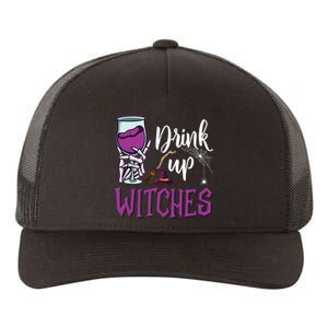 Drink Up Witches Wine Lover Drinking Halloween Costume Yupoong Adult 5-Panel Trucker Hat