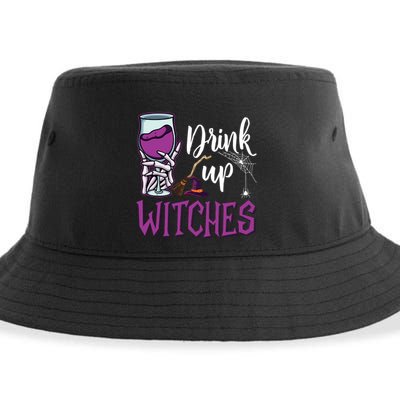 Drink Up Witches Wine Lover Drinking Halloween Costume Sustainable Bucket Hat