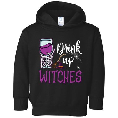 Drink Up Witches Wine Lover Drinking Halloween Costume Toddler Hoodie