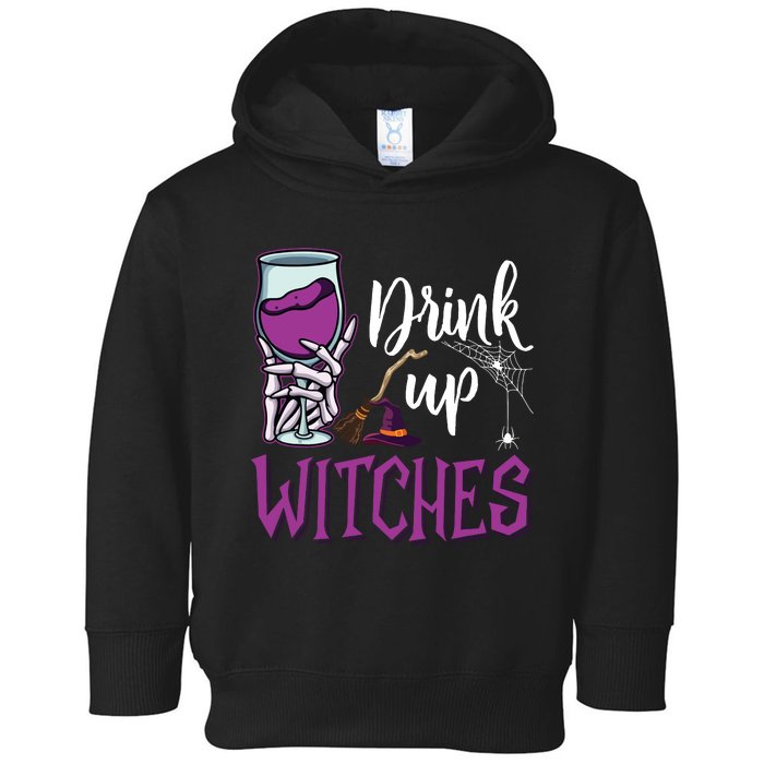 Drink Up Witches Wine Lover Drinking Halloween Costume Toddler Hoodie