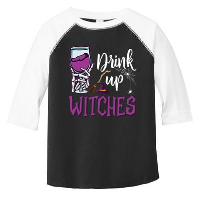 Drink Up Witches Wine Lover Drinking Halloween Costume Toddler Fine Jersey T-Shirt