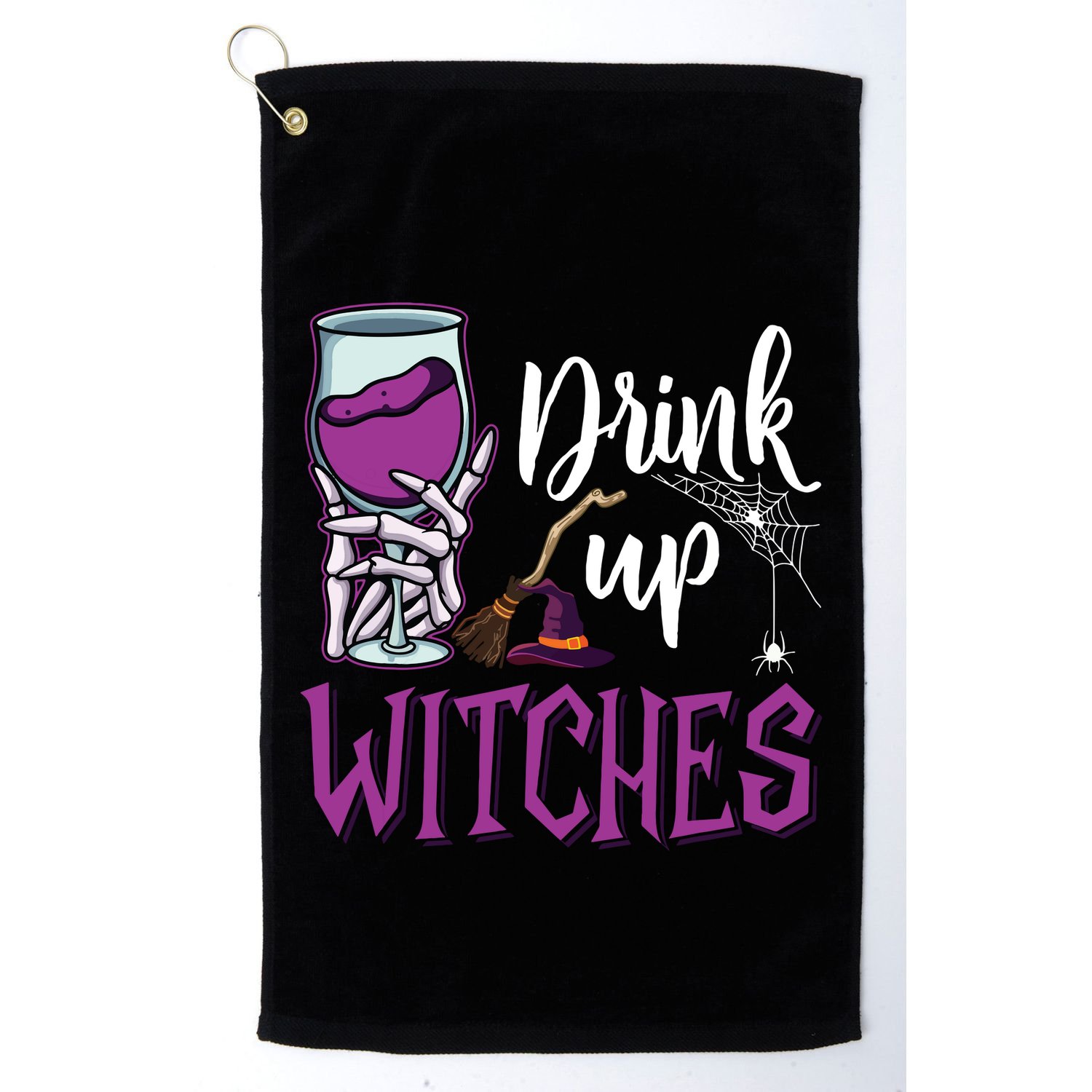 Drink Up Witches Wine Lover Drinking Halloween Costume Golf Towel