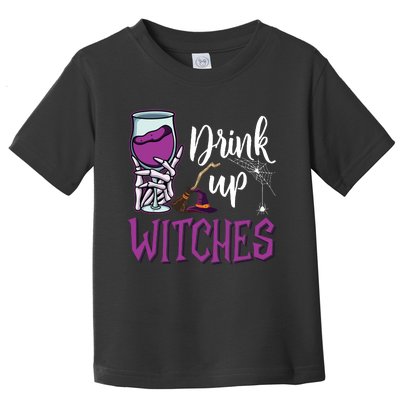 Drink Up Witches Wine Lover Drinking Halloween Costume Toddler T-Shirt