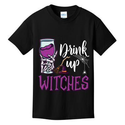 Drink Up Witches Wine Lover Drinking Halloween Costume Kids T-Shirt