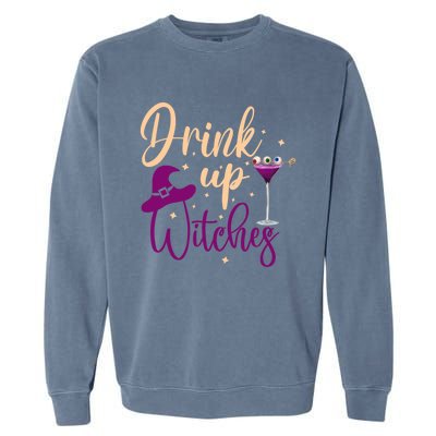 Drink Up Witches Wine Lover Drinking Halloween Garment-Dyed Sweatshirt