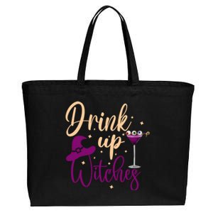 Drink Up Witches Wine Lover Drinking Halloween Cotton Canvas Jumbo Tote