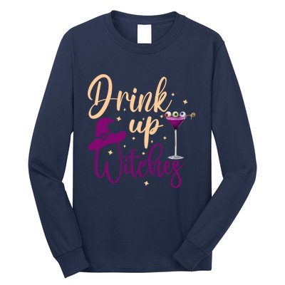 Drink Up Witches Wine Lover Drinking Halloween Long Sleeve Shirt