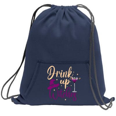 Drink Up Witches Wine Lover Drinking Halloween Sweatshirt Cinch Pack Bag