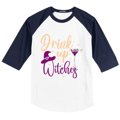 Drink Up Witches Wine Lover Drinking Halloween Baseball Sleeve Shirt