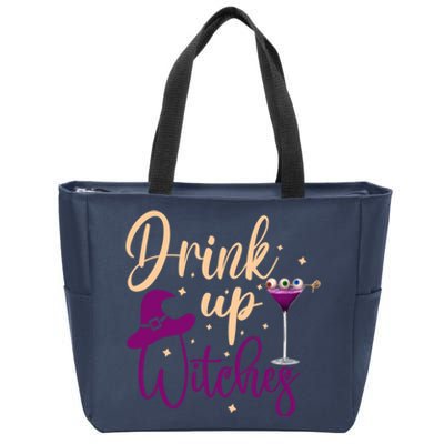 Drink Up Witches Wine Lover Drinking Halloween Zip Tote Bag