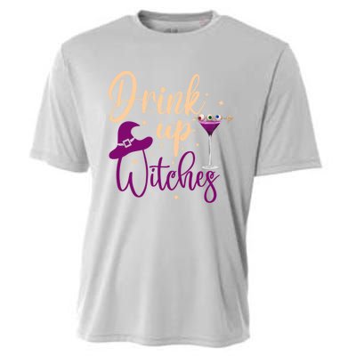 Drink Up Witches Wine Lover Drinking Halloween Cooling Performance Crew T-Shirt