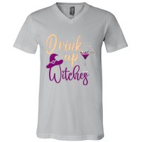 Drink Up Witches Wine Lover Drinking Halloween V-Neck T-Shirt