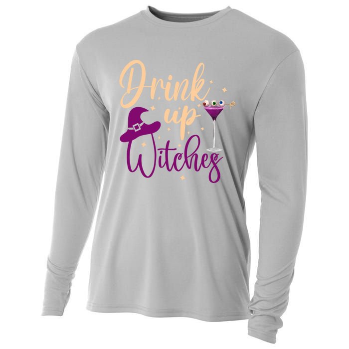 Drink Up Witches Wine Lover Drinking Halloween Cooling Performance Long Sleeve Crew