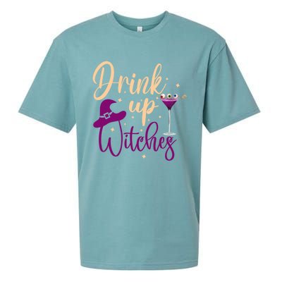 Drink Up Witches Wine Lover Drinking Halloween Sueded Cloud Jersey T-Shirt