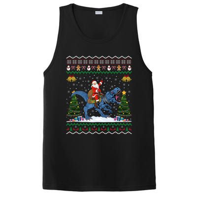 Dinosaur Ugly Xmas Gift Santa Riding Dinosaur Christmas Gift PosiCharge Competitor Tank