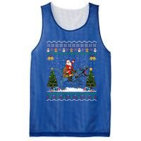 Dinosaur Ugly Xmas Gift Santa Riding Dinosaur Christmas Gift Mesh Reversible Basketball Jersey Tank