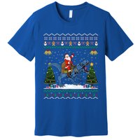 Dinosaur Ugly Xmas Gift Santa Riding Dinosaur Christmas Gift Premium T-Shirt