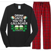 Drink Until You're A Gallagher Shameless St Patrick's Long Sleeve Pajama Set