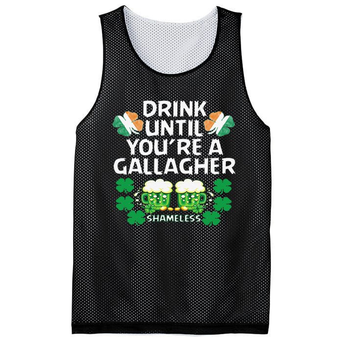 Drink Until You're A Gallagher Shameless St Patrick's Mesh Reversible Basketball Jersey Tank