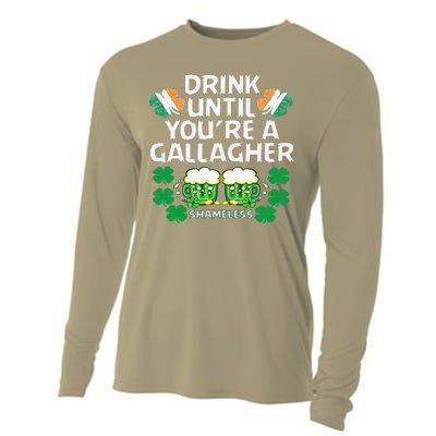 Drink Until You're A Gallagher Shameless St Patrick's Cooling Performance Long Sleeve Crew