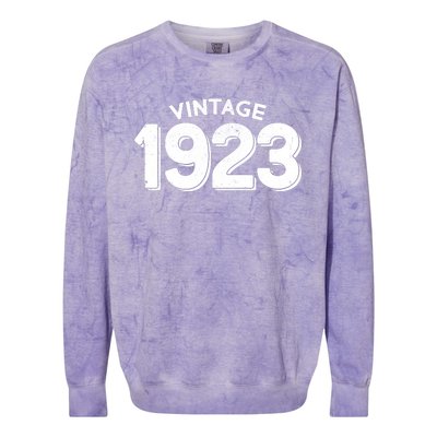 Distressed Vintage 1923 100th Birthday Colorblast Crewneck Sweatshirt