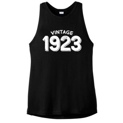 Distressed Vintage 1923 100th Birthday Ladies PosiCharge Tri-Blend Wicking Tank