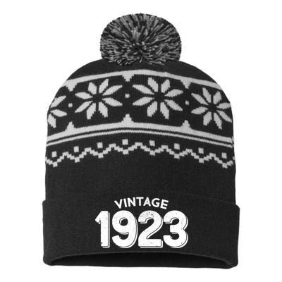 Distressed Vintage 1923 100th Birthday USA-Made Snowflake Beanie