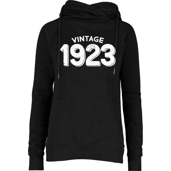 Distressed Vintage 1923 100th Birthday Womens Funnel Neck Pullover Hood