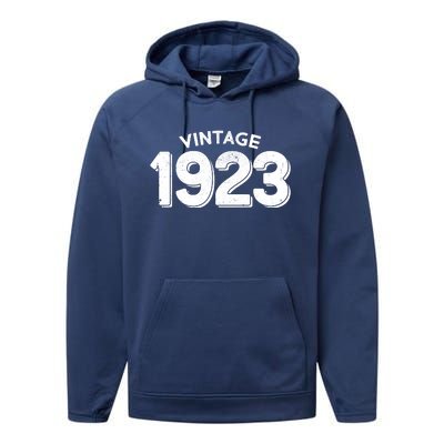 Distressed Vintage 1923 100th Birthday Performance Fleece Hoodie