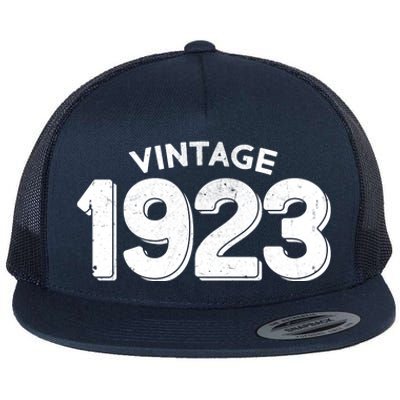 Distressed Vintage 1923 100th Birthday Flat Bill Trucker Hat