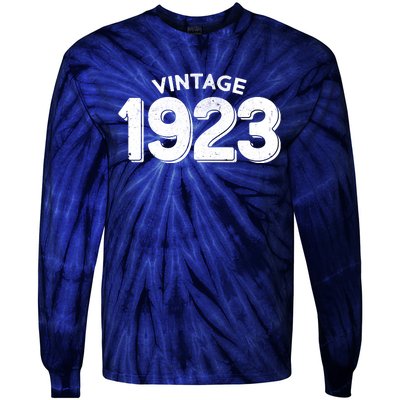 Distressed Vintage 1923 100th Birthday Tie-Dye Long Sleeve Shirt