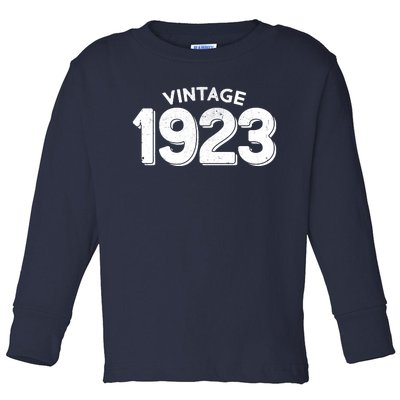 Distressed Vintage 1923 100th Birthday Toddler Long Sleeve Shirt