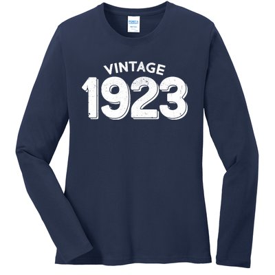 Distressed Vintage 1923 100th Birthday Ladies Long Sleeve Shirt