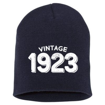 Distressed Vintage 1923 100th Birthday Short Acrylic Beanie