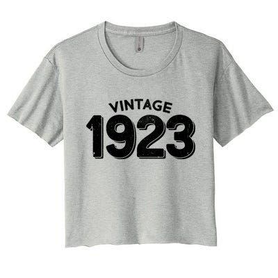 Distressed Vintage 1923 100th Birthday Women's Crop Top Tee