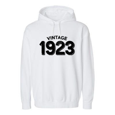 Distressed Vintage 1923 100th Birthday Garment-Dyed Fleece Hoodie