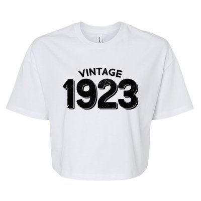 Distressed Vintage 1923 100th Birthday Bella+Canvas Jersey Crop Tee