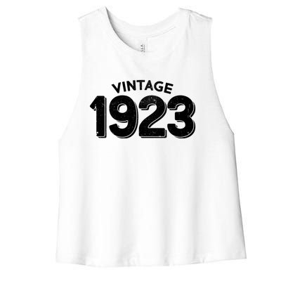 Distressed Vintage 1923 100th Birthday Women's Racerback Cropped Tank