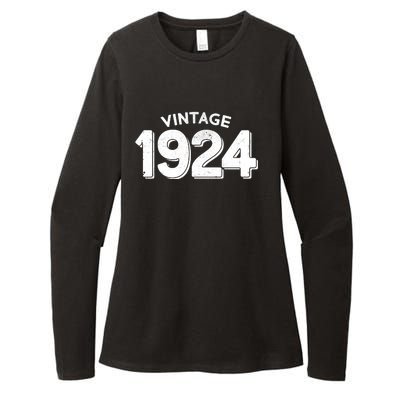 Distressed Vintage 1924 100th Birthday Womens CVC Long Sleeve Shirt