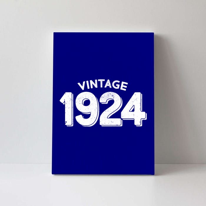 Distressed Vintage 1924 100th Birthday Canvas