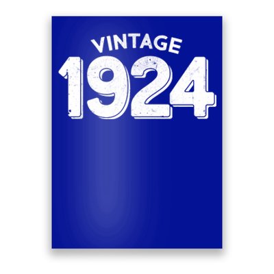 Distressed Vintage 1924 100th Birthday Poster