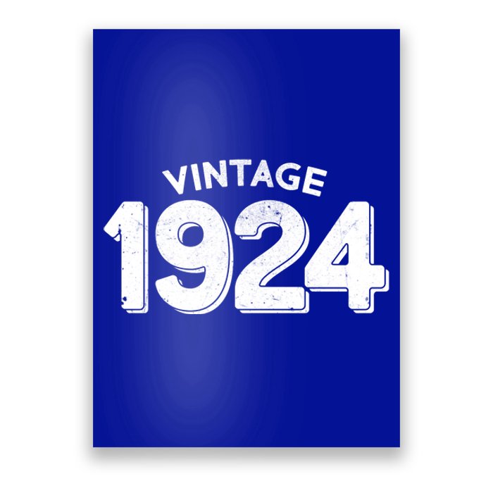 Distressed Vintage 1924 100th Birthday Poster