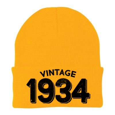 Distressed Vintage 1934 90th Birthday Knit Cap Winter Beanie