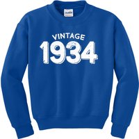 Distressed Vintage 1934 90th Birthday Kids Sweatshirt