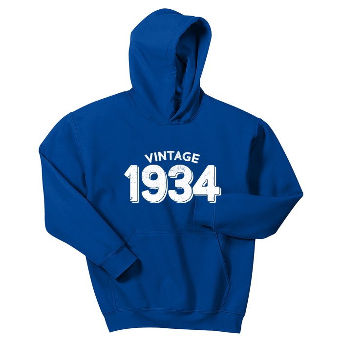 Distressed Vintage 1934 90th Birthday Kids Hoodie