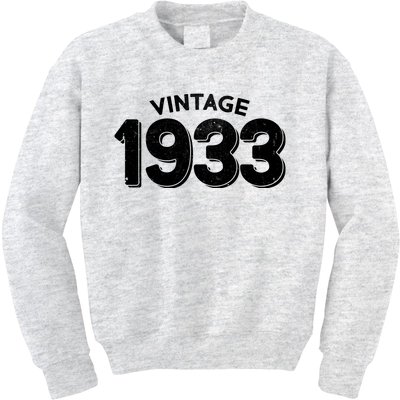 Distressed Vintage 1933 90th Birthday Kids Sweatshirt