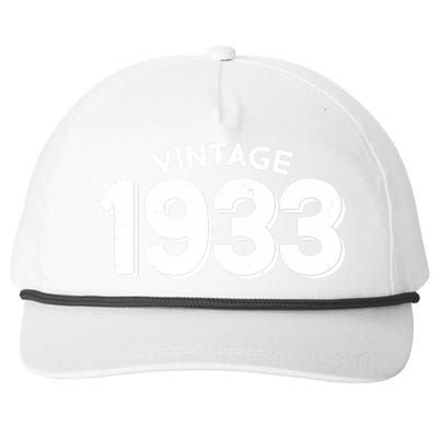 Distressed Vintage 1933 90th Birthday Snapback Five-Panel Rope Hat