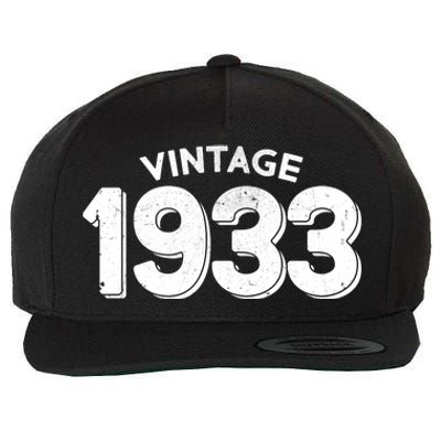 Distressed Vintage 1933 90th Birthday Wool Snapback Cap