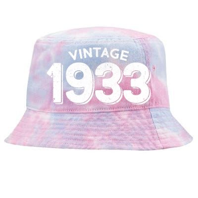 Distressed Vintage 1933 90th Birthday Tie-Dyed Bucket Hat