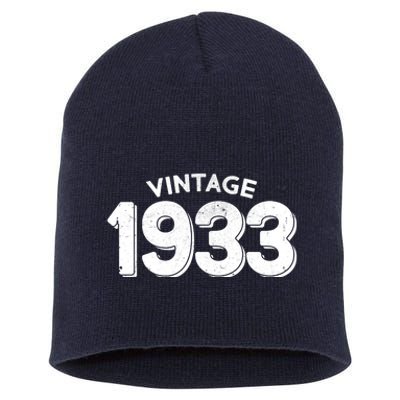 Distressed Vintage 1933 90th Birthday Short Acrylic Beanie